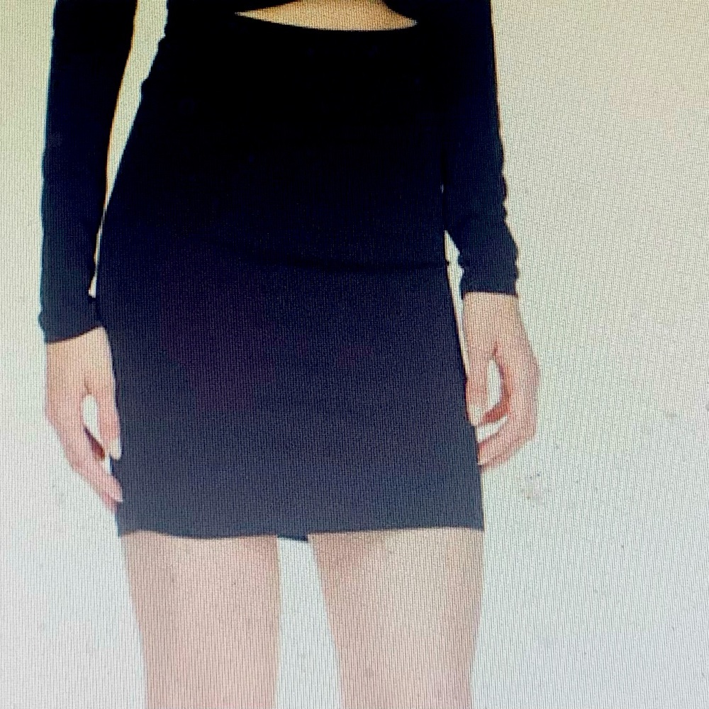 Michael Kors black solid ruched mini skirt NWT size M stretch silver zipper